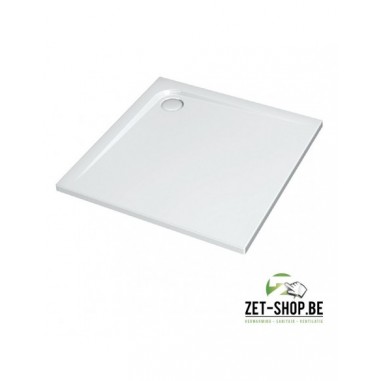 Inloopdouche Inbouw Acryl   ZET - LINE 80-80-4Cm Wit Diepte 40 mm, vervaardigd uit acryl, vertrekdikte