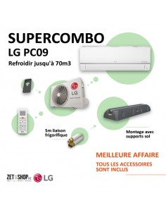 Super Combo Airco LG PC09 WiFi Single Split  5m leiding en montagebalk