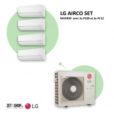 LG AIRCO set  MU5R30 met 2 x PC09 en 2 x PC12