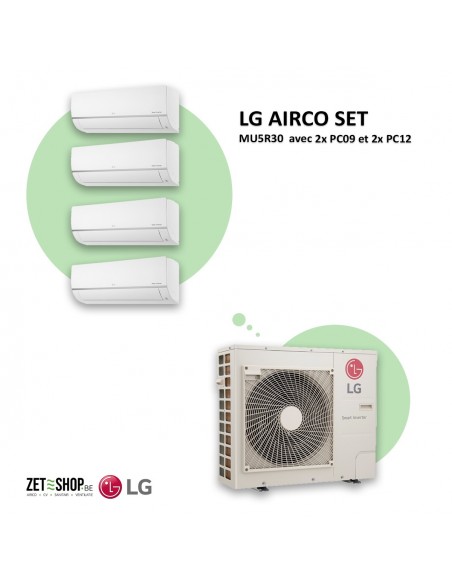 LG Pack Climatiseur  MU5R30 avec 2 x PC09 et 2 x PC12