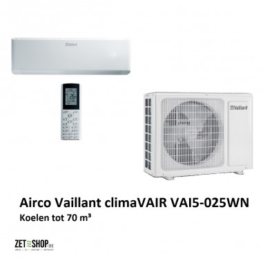 Airco climaVAIR VAI5-025WN single split 2.7kW koelen 2.93kW verwarmen
