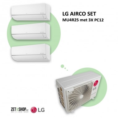 LG AIRCO set MU4R25 met 3 x PC12