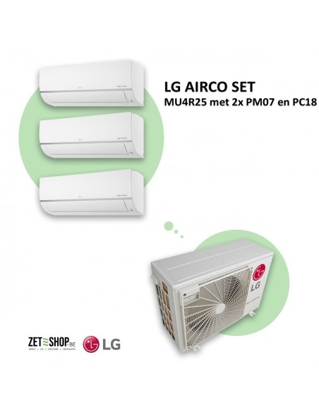 LG AIRCO set  MU4R25 met 2 x PM07 en PC18