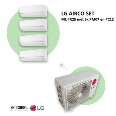 LG AIRCO set  MU4R25 met 3 x PM07 en PC12