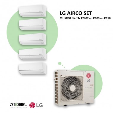 LG AIRCO set  MU5R30 met 3 x PM07 en PC09 en PC18