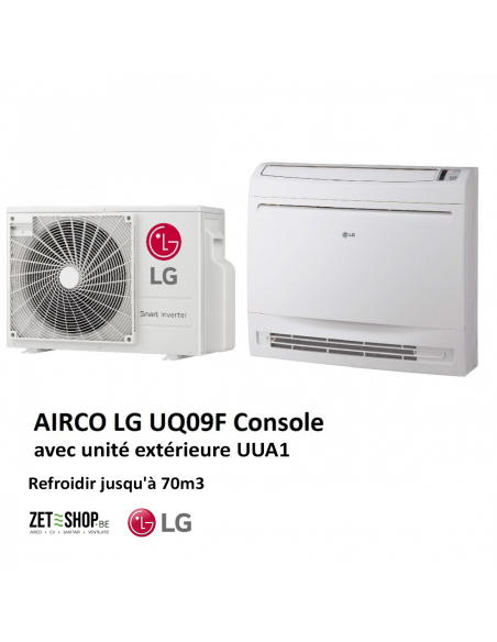 Airco LG UQ09 Single Split - 2.6KW koelen 3,1KW verwarmen,consolemodel